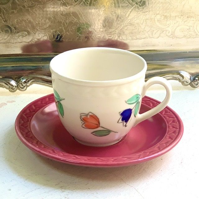 Кофейная пара Svaneholm Provence 160 мл Швеция бордовое блюдце