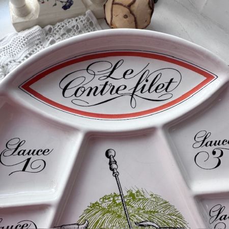Тарелка для подачи мяса Porcelaine D'Auteuil Le Contre filet 22 cм Франция 