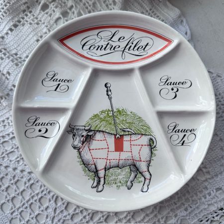 Тарелка для подачи мяса Porcelaine D'Auteuil Le Contre filet 22 cм Франция 