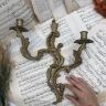 Подсвечник настенный 37 см Франция латунь   