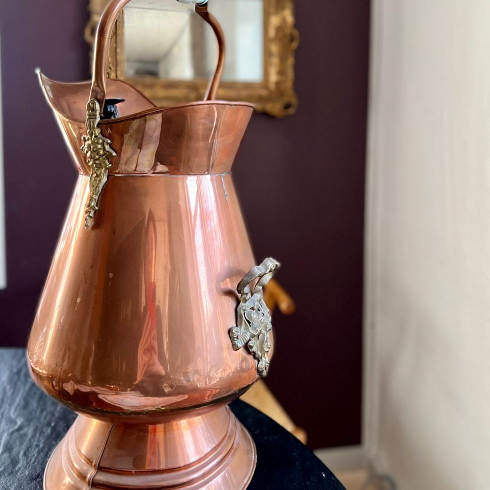 Зольник 52 см медь с керамической ручкой