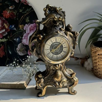 Часы настольные Ампир 30 см бронза 