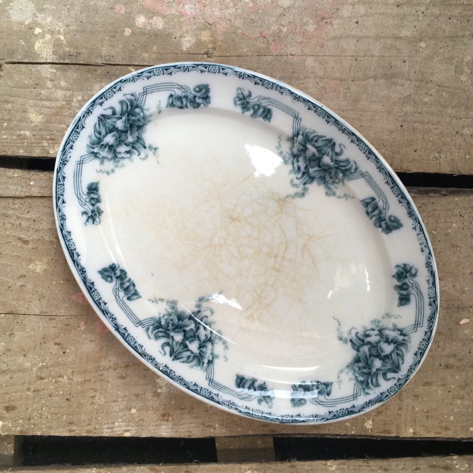 Блюдо овальное среднее Göta, Rorstrand Швеция, кракелюр