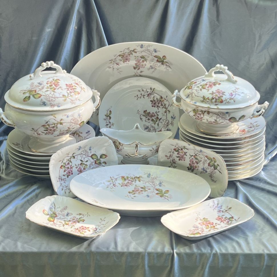 Тарелка глубокая Дикая роза Limoges 23 см Франция конец 19 в.