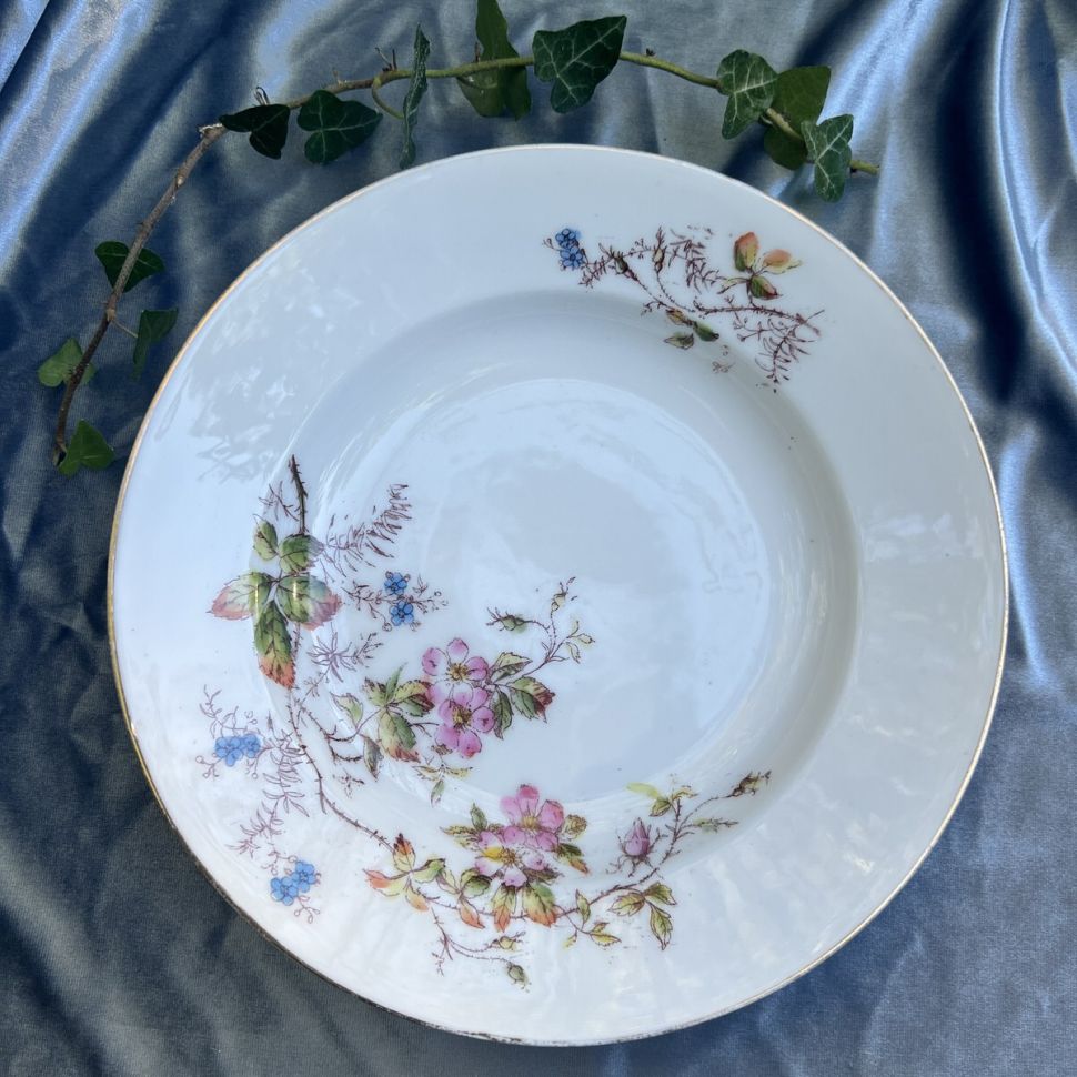 Тарелка глубокая Дикая роза Limoges 23 см Франция конец 19 в.