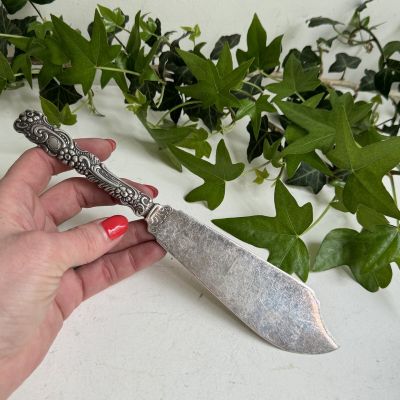 Лопатка для торта Цветы 23 см мельхиор