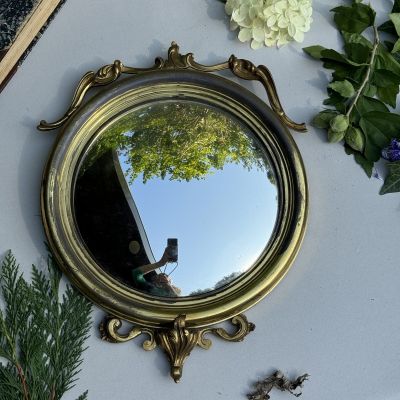 Зеркало сферическое 39 см латунь Франция