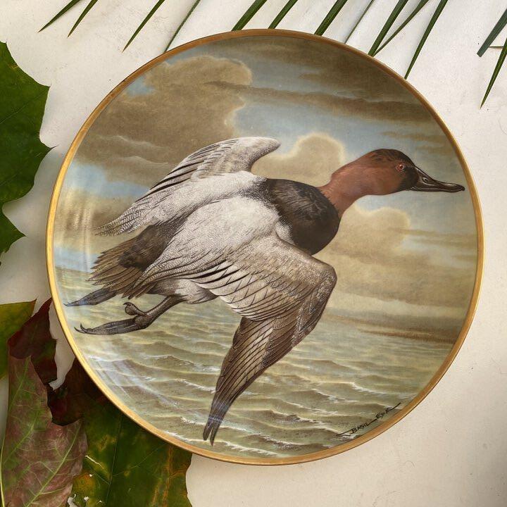 Тарелка 23 см Franklin Porcelain by Limoges Water Birds Canvasback фарфор 