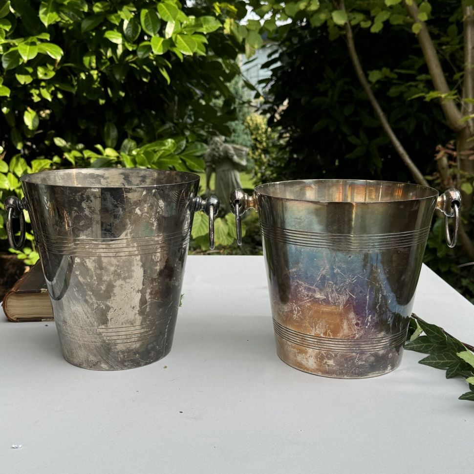 Ведро для охлаждения бутылки 20 см серебрение