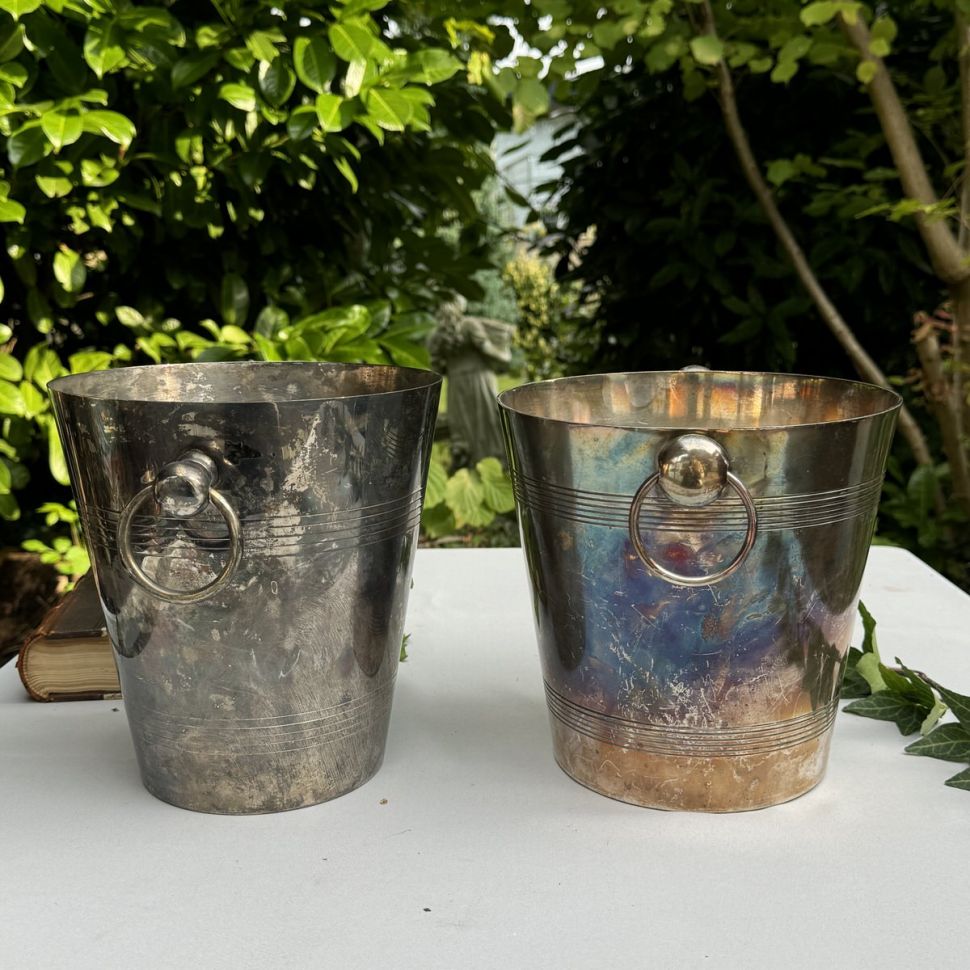 Ведро для охлаждения бутылки 20 см серебрение