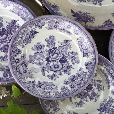 Тарелка Fasan 22 см Gustafsberg Швеция лиловый