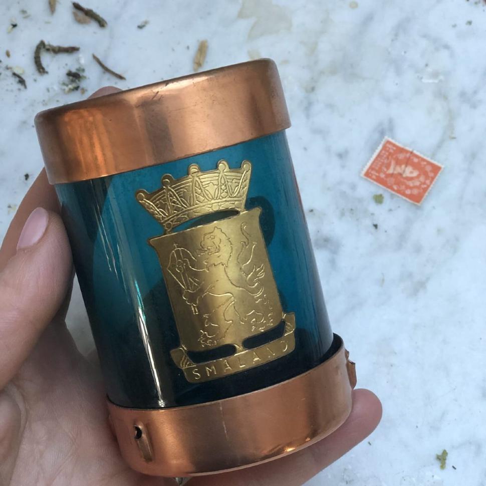 Копилка медь цветное стекло