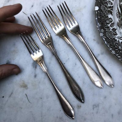 Вилка десертная Лепесток 15 см мельхиор набор 4 шт.