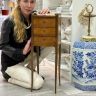 Тумбочка столик Паркетри 73 см Франция 1870 гг 