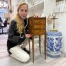 Тумбочка столик Паркетри 73 см Франция 1870 гг 