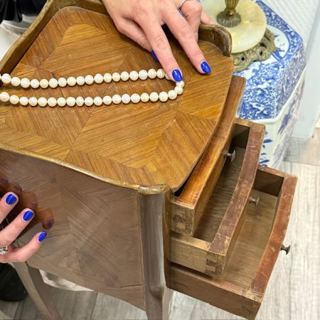 Тумбочка столик Паркетри 73 см Франция 1870 гг 