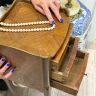 Тумбочка столик Паркетри 73 см Франция 1870 гг 