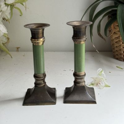 Подсвечник на квадратном основании 15 см бронза бакелит