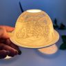 Подсвечник клош Зимние забавы 12 см бисквитный фарфор Германия         