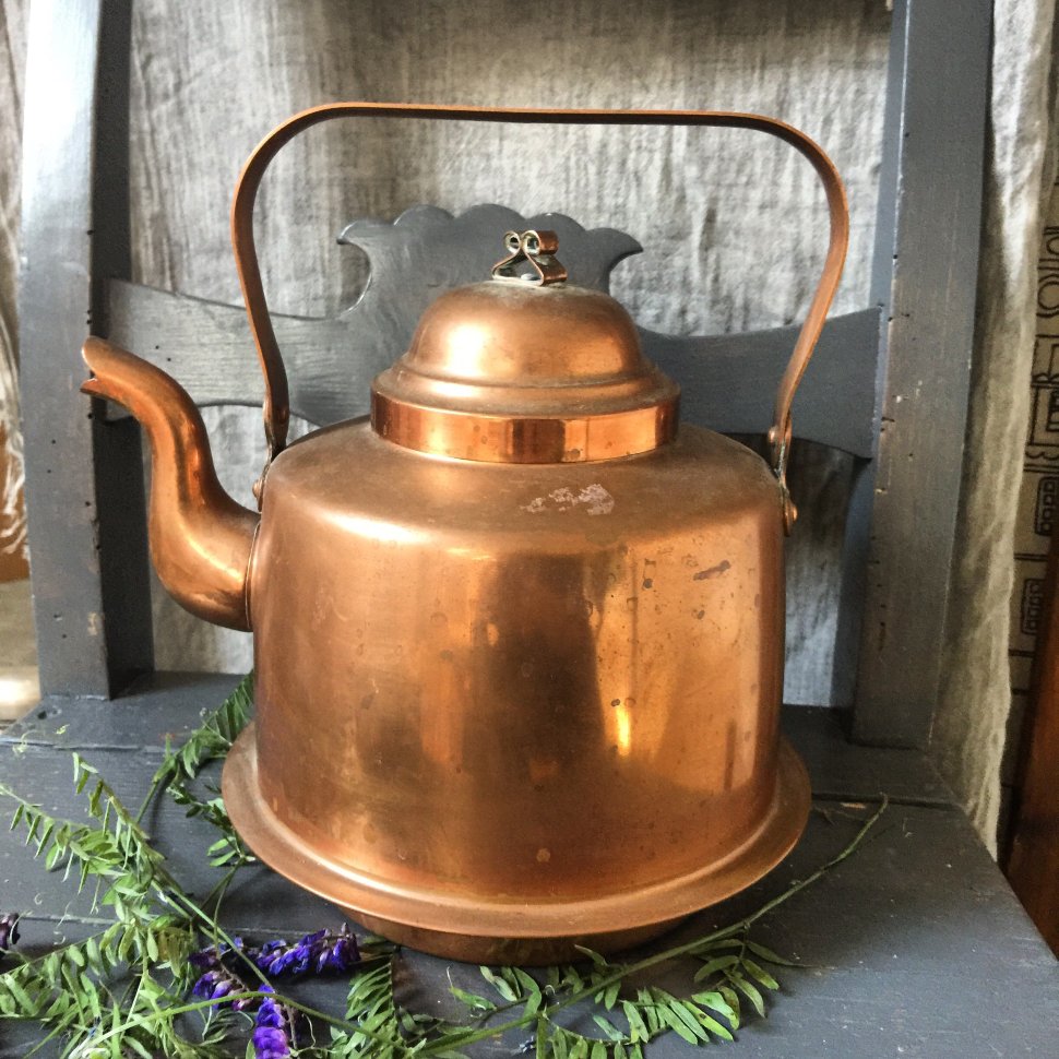 Чайник медный 3 литра с подвижной ручкой