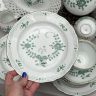 Тарелка Meissen Индийская живопись​ зеленая 20 см 1951 г. Германия