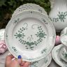 Тарелка Meissen Индийская живопись​ зеленая 20 см 1951 г. Германия