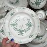 Тарелка Meissen Индийская живопись​ зеленая 20 см 1951 г. Германия