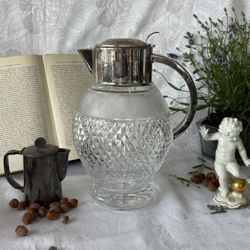 Кувшин с колбой для льда 3 л хрусталь серебрение
