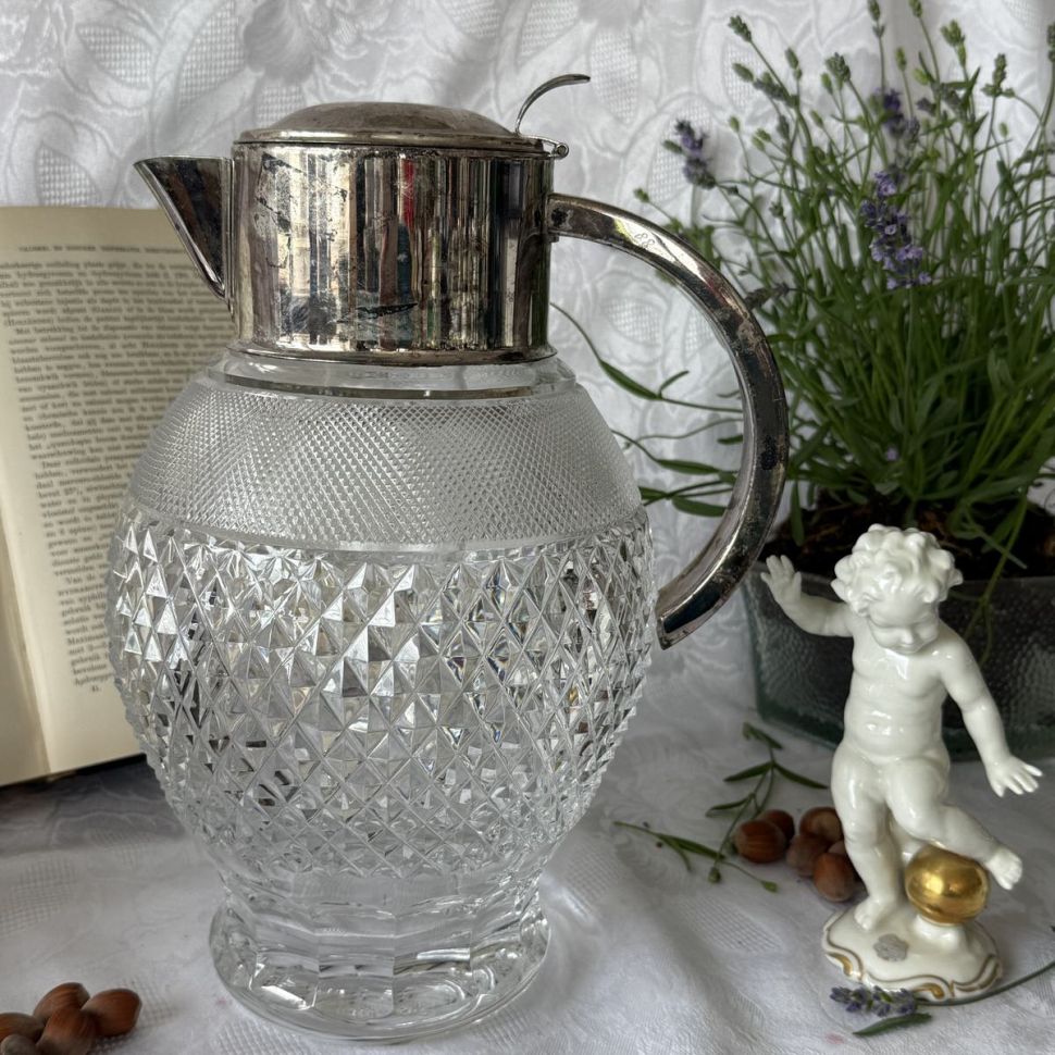 Кувшин с колбой для льда 3 л хрусталь серебрение