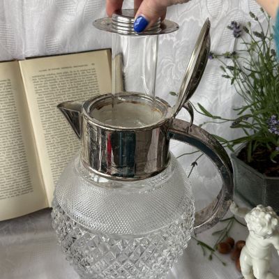 Кувшин с колбой для льда 3 л хрусталь серебрение