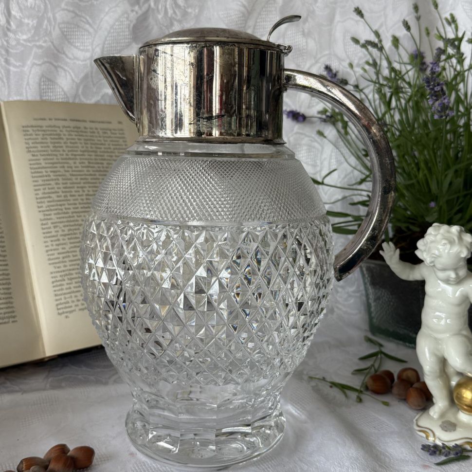 Кувшин с колбой для льда 3 л хрусталь серебрение