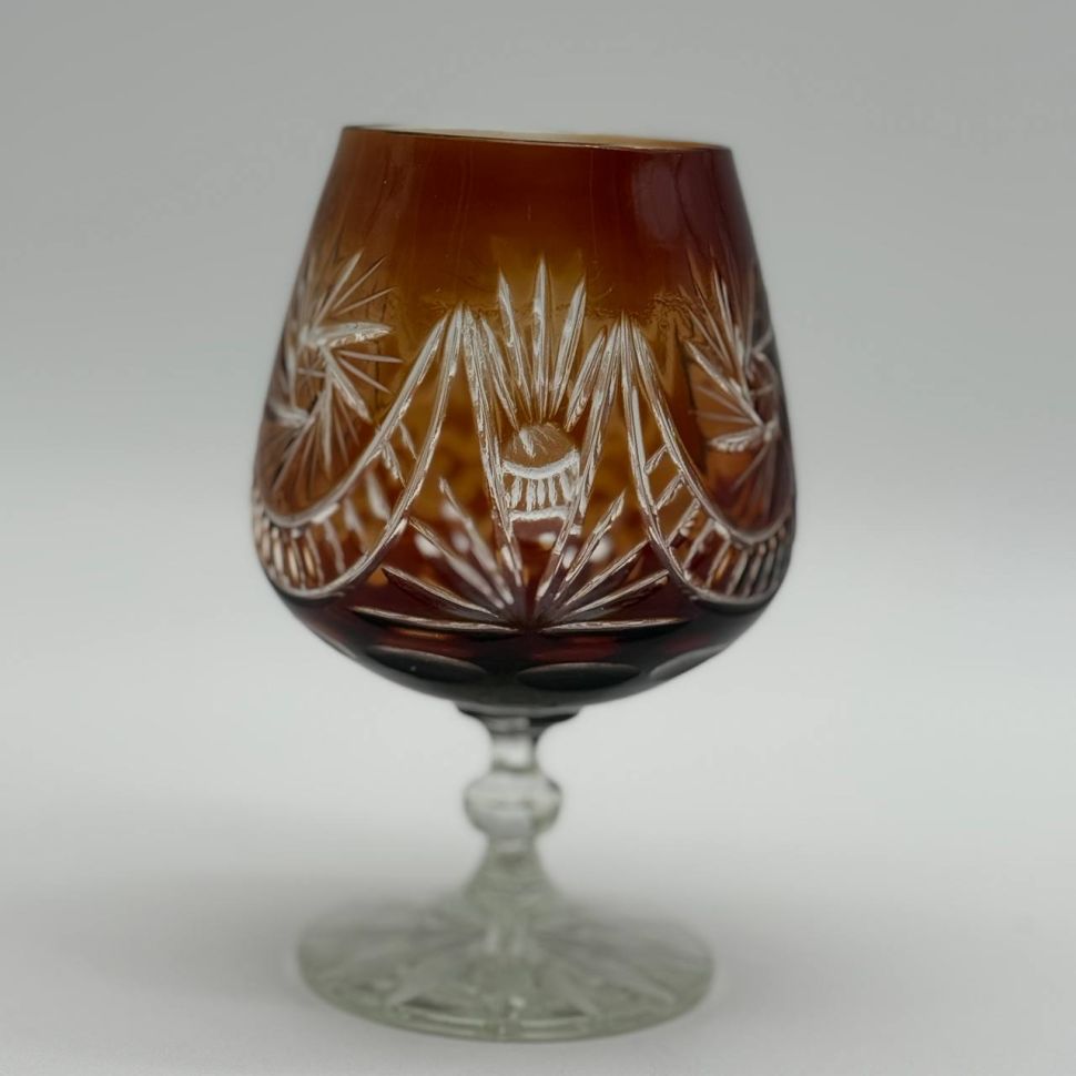 Бокал для коньяка 250 мл коричневый накладной хрусталь Германия