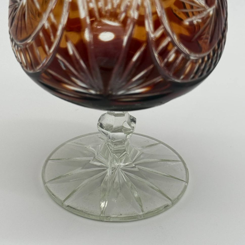 Бокал для коньяка 250 мл коричневый накладной хрусталь Германия