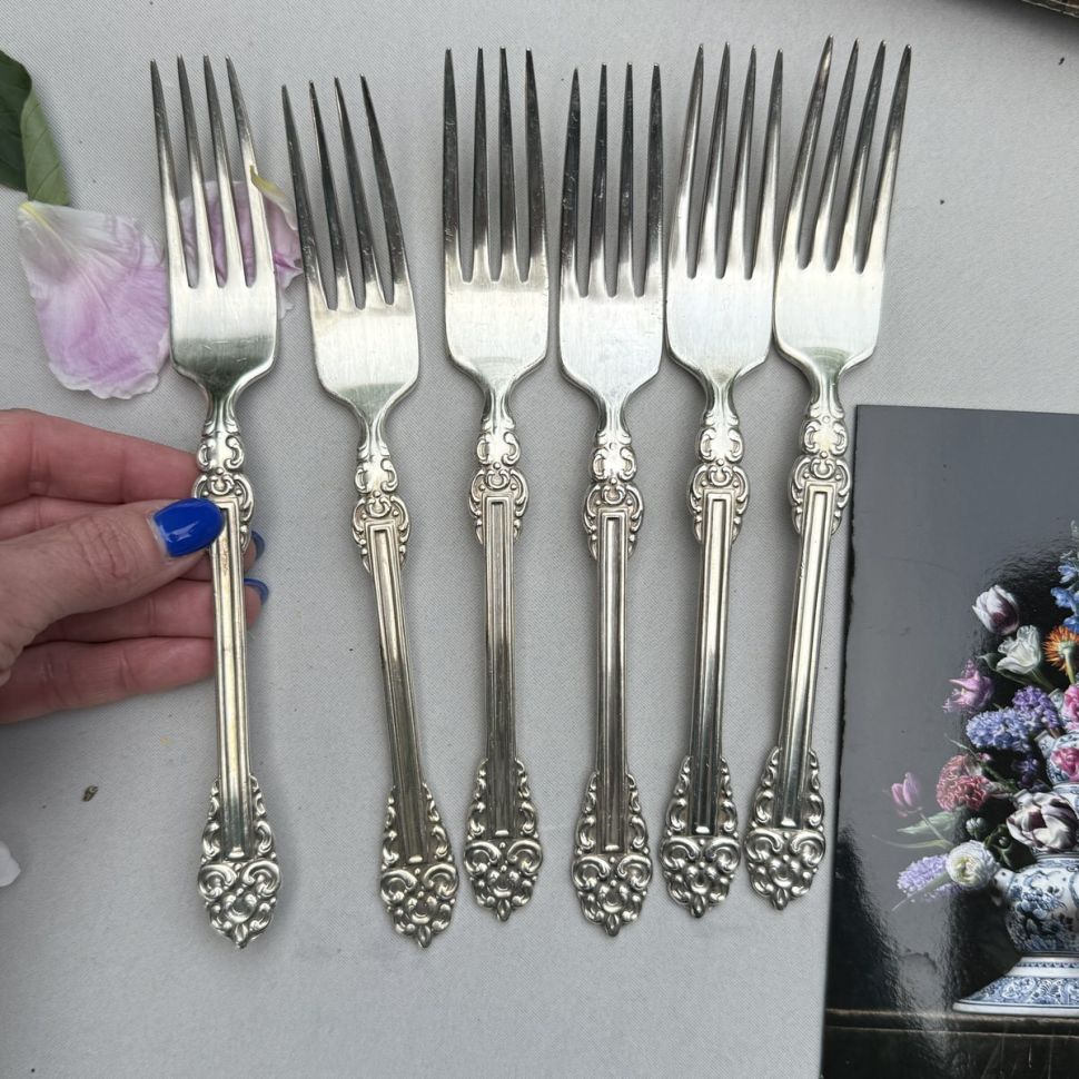 Вилка столовая МНЦ 21 см мельхиор серебрение 