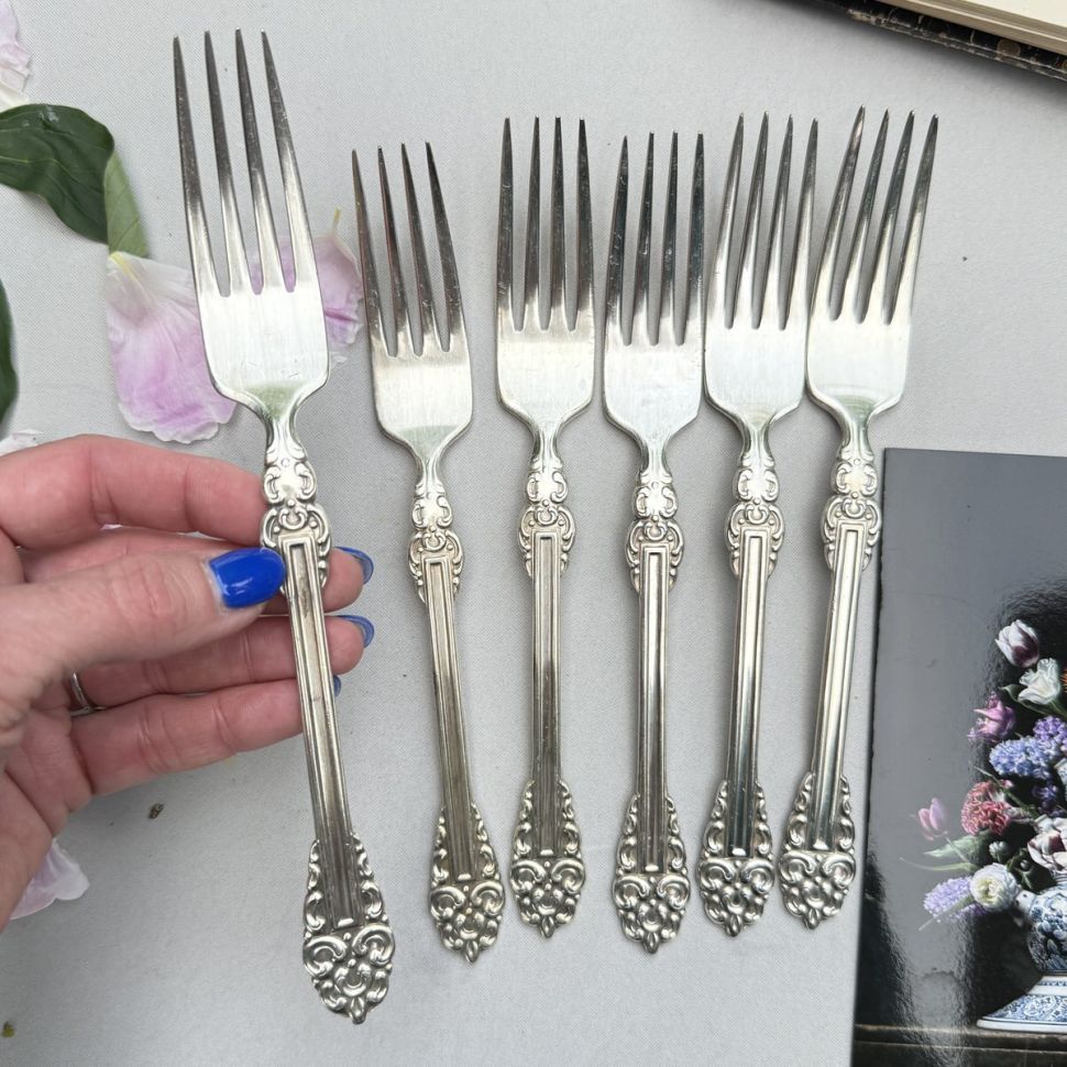 Вилка столовая МНЦ 21 см мельхиор серебрение 