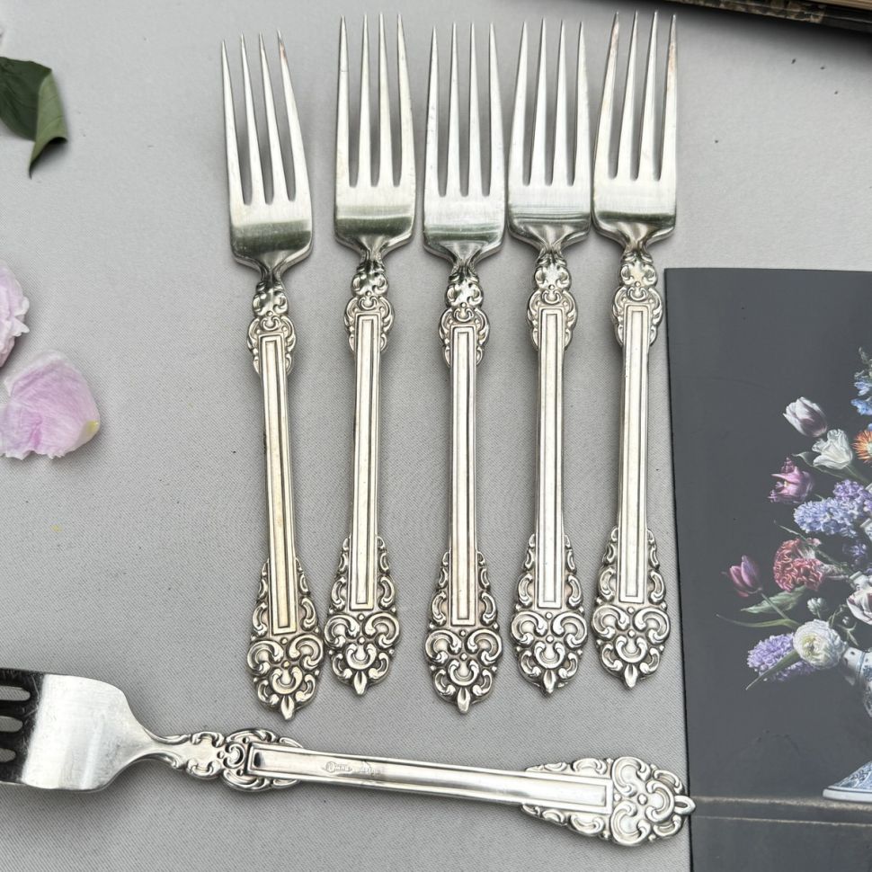 Вилка столовая МНЦ 21 см мельхиор серебрение 