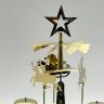 Подсвечник новогодний мобиль Олени 30 см золотые