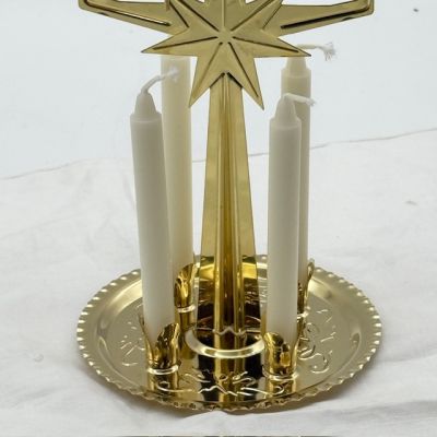 Подсвечник новогодний мобиль Олени 30 см золотые