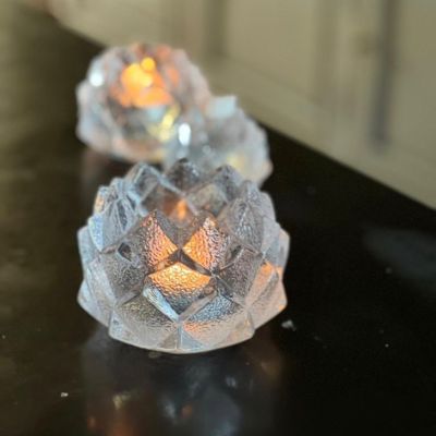 Подсвечник Артишок 12 см большой хрусталь Швеция