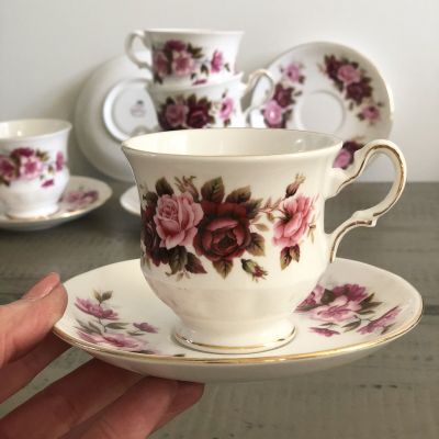 Кофейная пара Queen Anne Роза, Англия