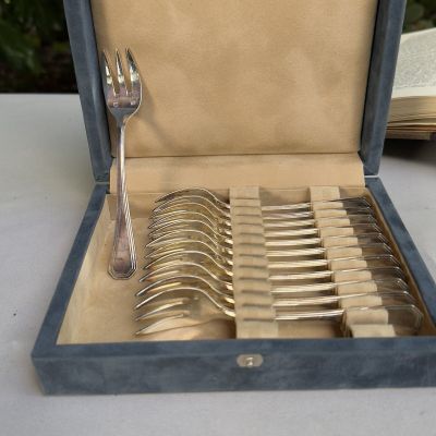 Вилка трезубец десертная 13 см серебрение Франция