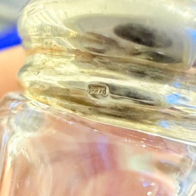 Солонка мини 4 см стекло серебро