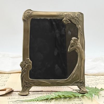 Зеркало настольное Арнуво 26х20 см латунь