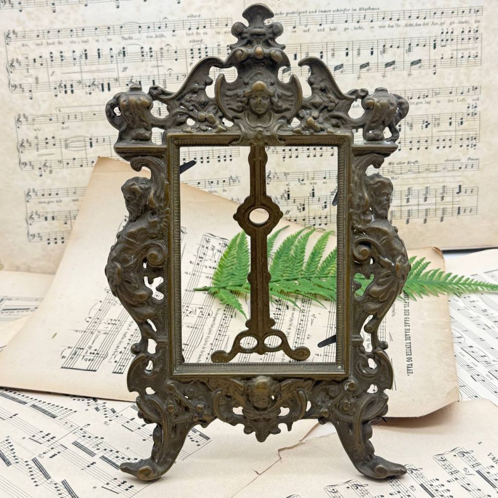 Рамка под фотографию зеркало Арнуво 29х18 см латунь