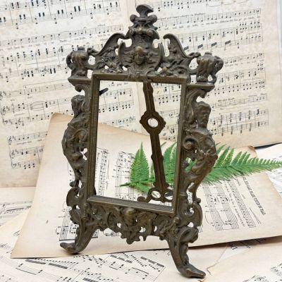 Рамка под фотографию зеркало Арнуво 29х18 см латунь  