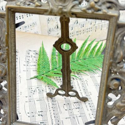 Рамка под фотографию зеркало Арнуво 29х18 см латунь  