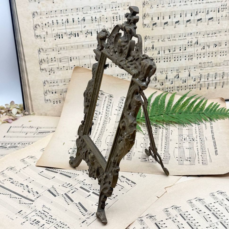 Рамка под фотографию зеркало Арнуво 29х18 см латунь