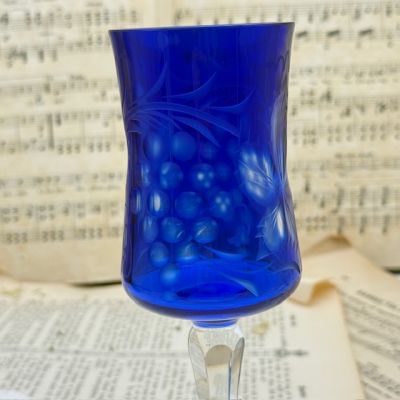 Бокал синий 180 мл накладной хрусталь Германия 