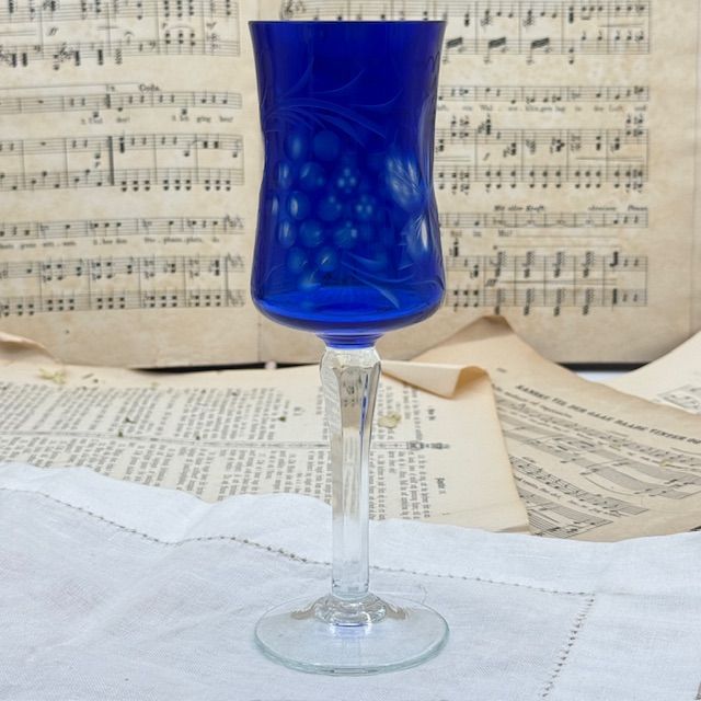 Бокал синий 180 мл накладной хрусталь Германия 