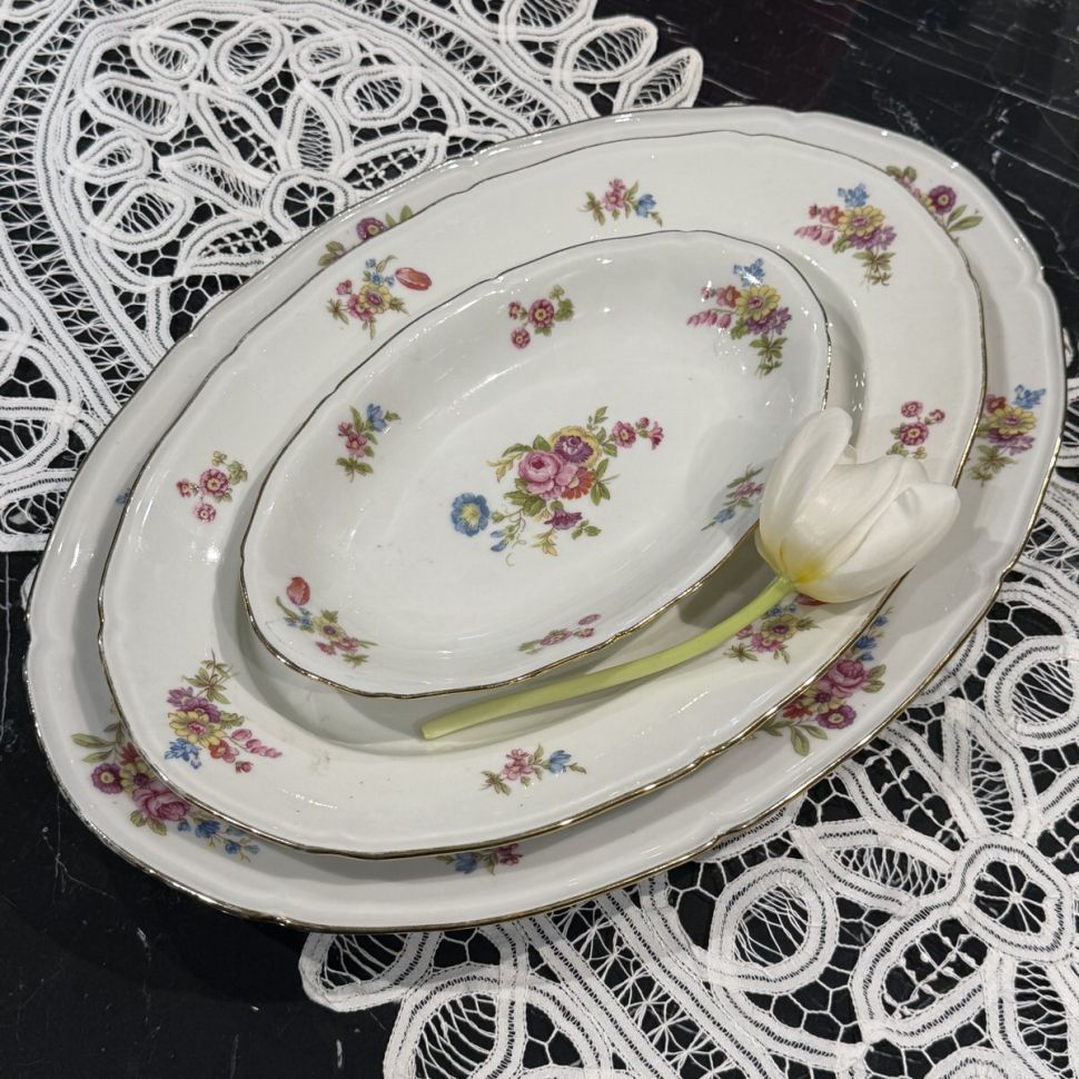 Блюдо овальное PL Limoges Букет 35 см Франция 